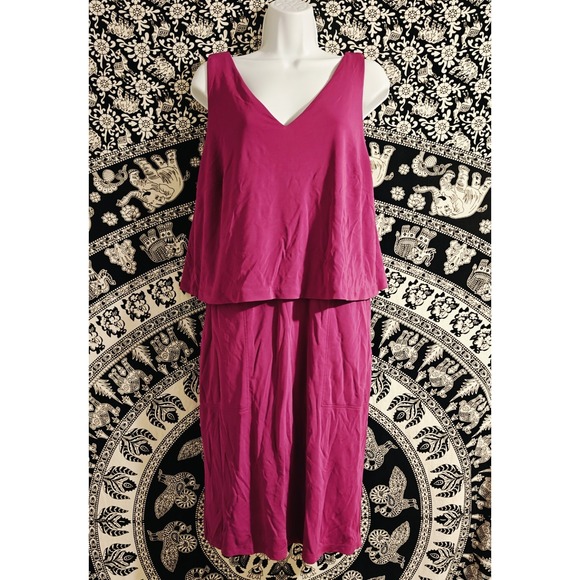 Ralph Lauren Dresses & Skirts - Ralph Lauren Dress 1X Deep Pink Sleeveless Knee Length W/Pockets Classic Plus